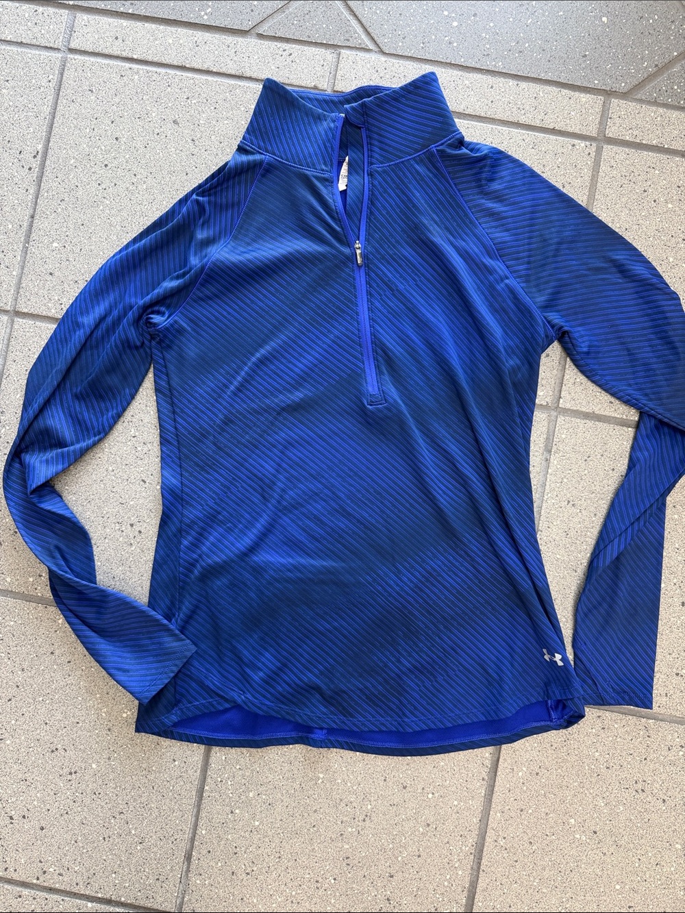 Under Armour Electric Blue Striped Quarter-Zip Pullover